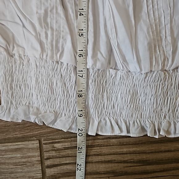 Vintage Women's summer Embroidered white Bardot top Size small - Picture 7 of 10